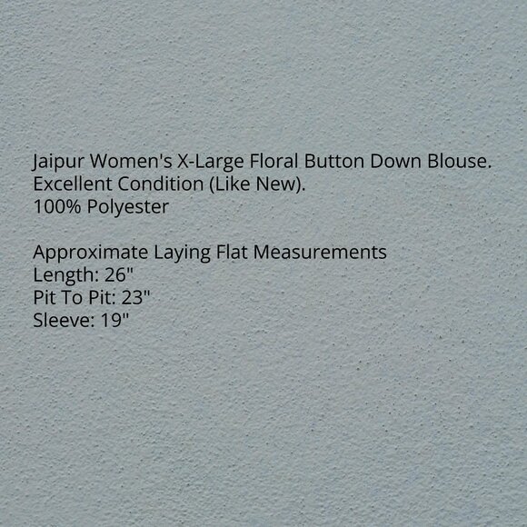 Jaipur Women's X-Large Multi Color Floral Blouse Polyester - Picture 5 of 5